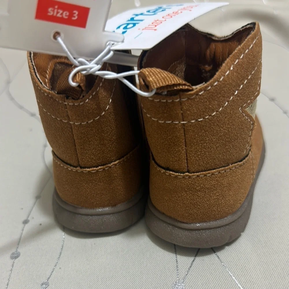 Carter's Brown and Gold Star Detail Boots